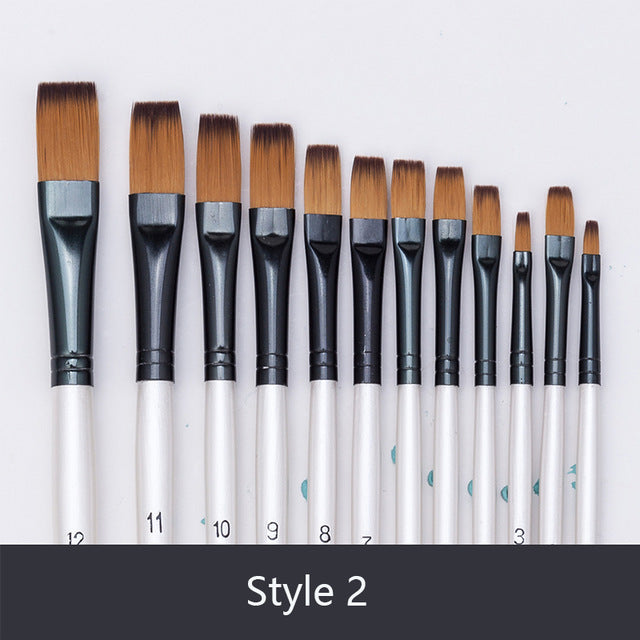 12pc Multi-Media Paint Brush Collection