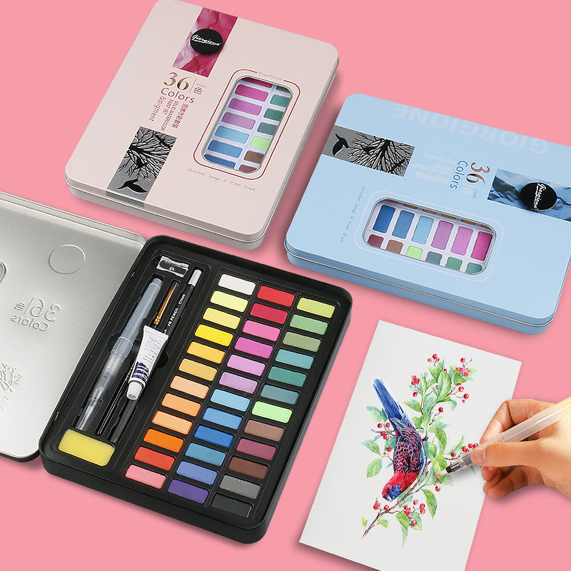 Complete 36/48 Colors Watercolor Paint Set and Accessories