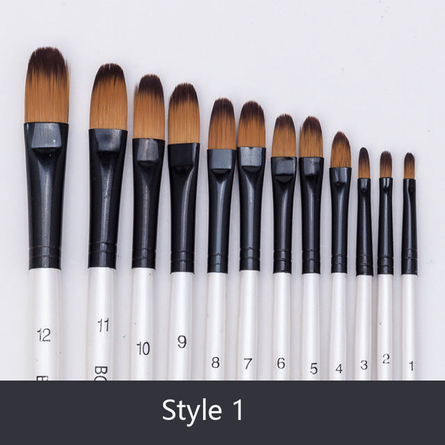 12pc Multi-Media Paint Brush Collection