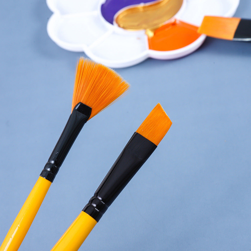 6-Piece Versatile Nylon Brush Kit for Artists