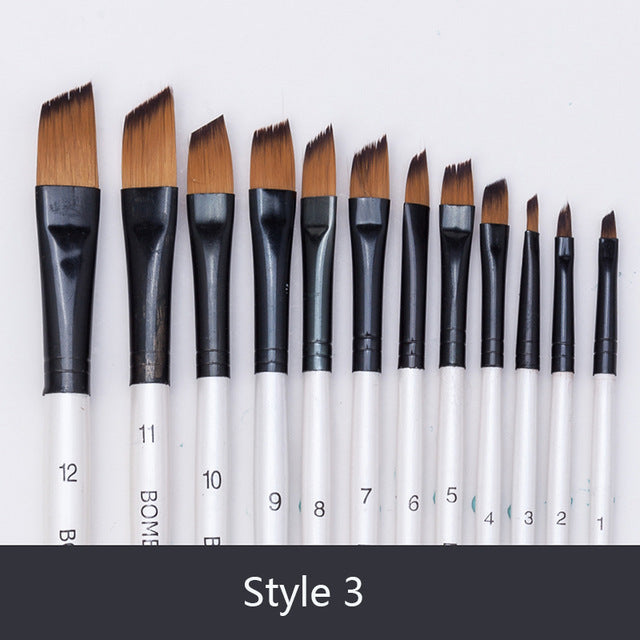 12pc Multi-Media Paint Brush Collection