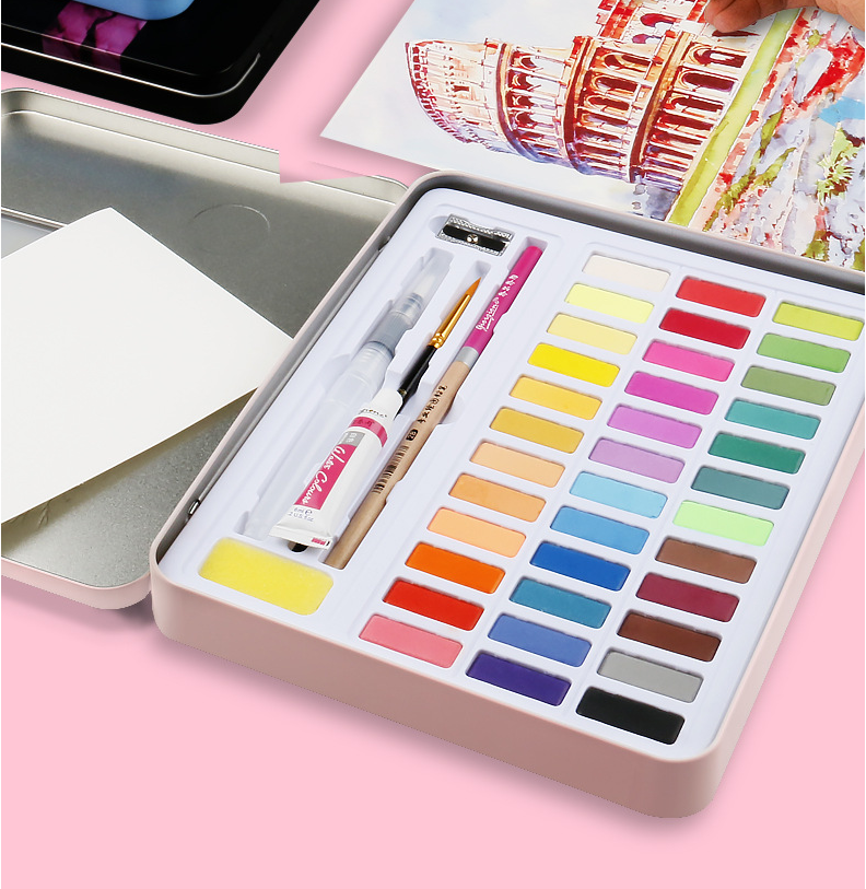 Complete 36/48 Colors Watercolor Paint Set and Accessories
