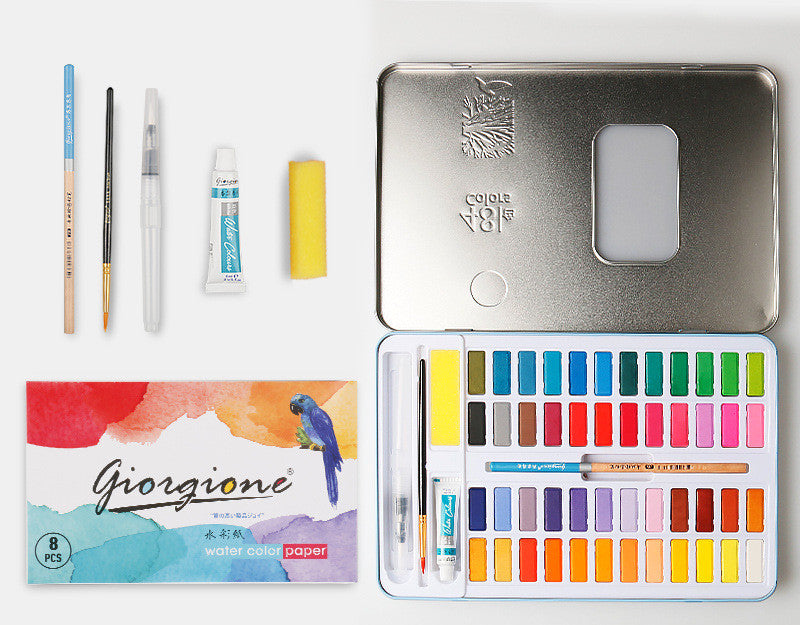 Complete 36/48 Colors Watercolor Paint Set and Accessories