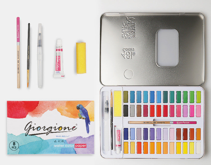 Complete 36/48 Colors Watercolor Paint Set and Accessories