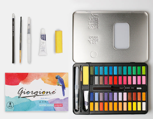 Complete 36/48 Colors Watercolor Paint Set and Accessories