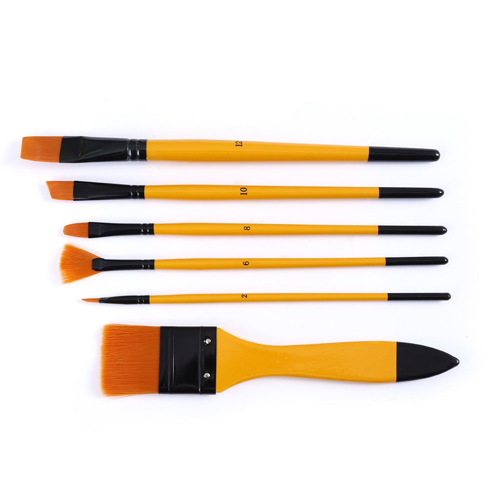 6-Piece Versatile Nylon Brush Kit for Artists