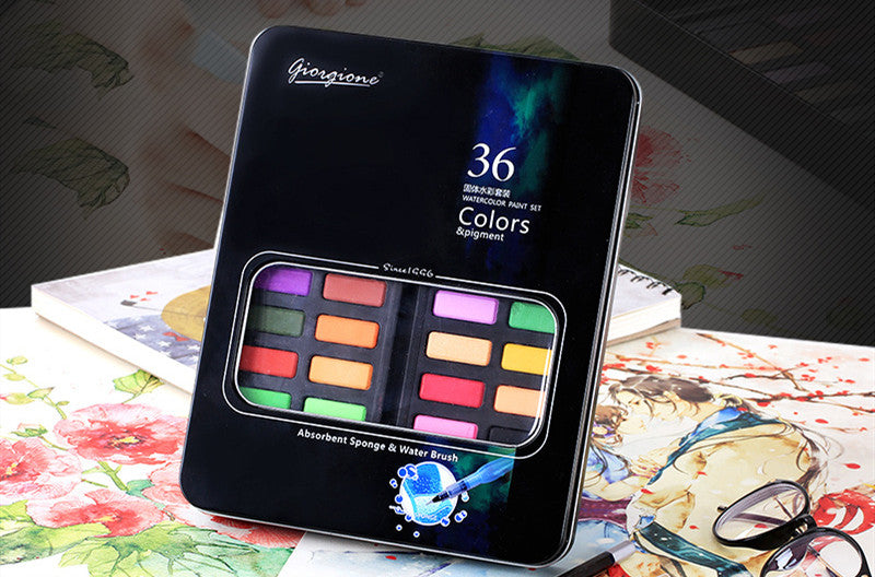 Complete 36/48 Colors Watercolor Paint Set and Accessories